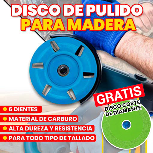 DISCO DE TALLADO PARA MADERA + DISCO CORTE DE DIAMANTE GRATIS ⚒️😱