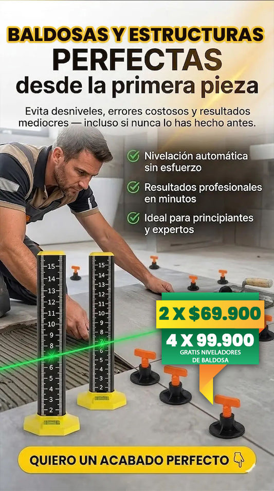 PACK DE 2 REGLAS PARA NIVELACIÓN + 50 NIVELADORES DE BALDOSA GRATIS 🤩🔥