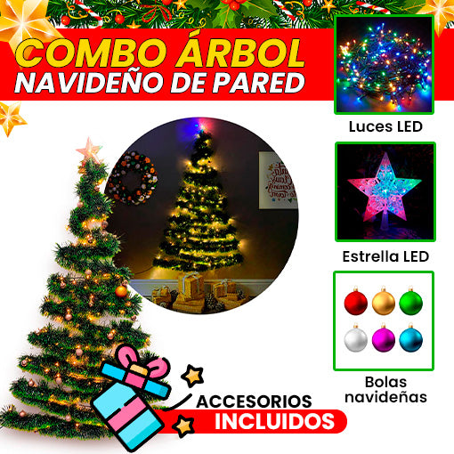 COMBO ÁRBOL NAVIDEÑO DE PARED 🎅🎄 ¡Incluye decoración GRATIS! 🎁