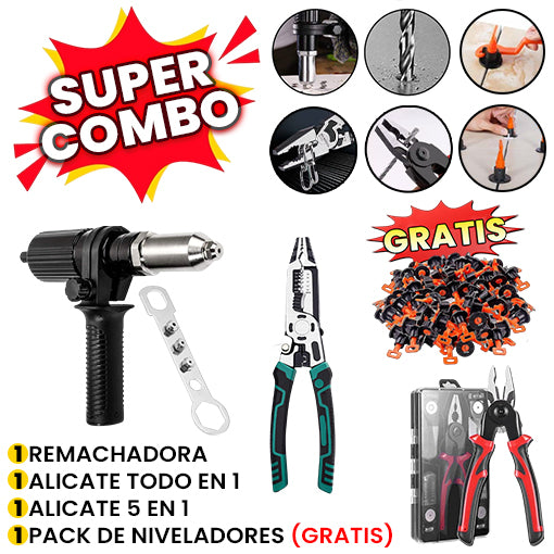 REMACHADORA + ALICATE TODO EN 1 + ALICATE 5 EN 1 + NIVELADORES DE BALDOSA GRATIS🤩🛠️