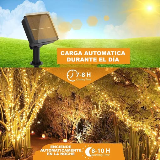 Luces navideñas solares 10 METROS