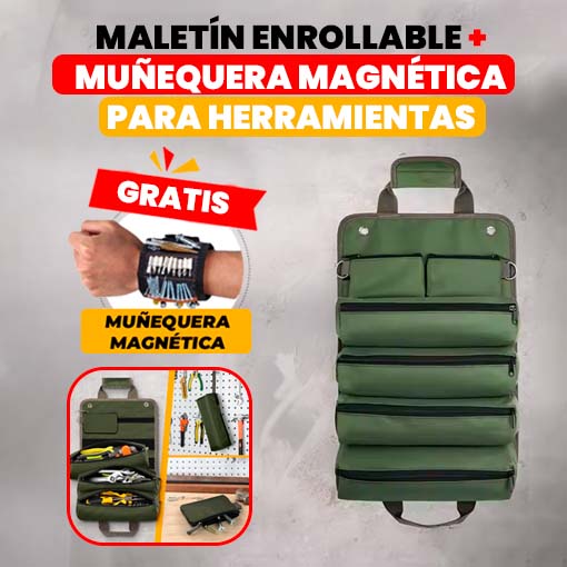 2 Maletines enrollable para herramientas + 2 muñequeras magnéticas ¡GRATIS! 🎁