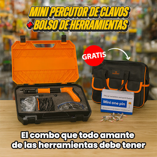MINI PERCUTOR DE CLAVOS + BOLSO PARA HERRAMIENTAS COMPLETAMENTE GRATIS🎁😲