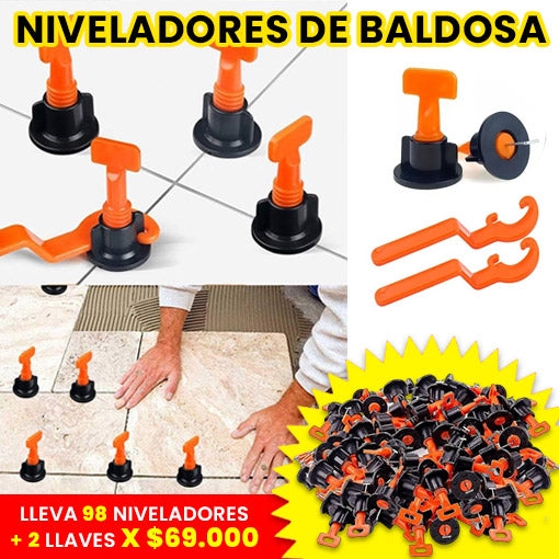 NIVELADORES DE BALDOSA ¡Lleva 98 niveladores + 2 llaves!