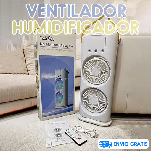 Ventilador doble aspa con humidificador