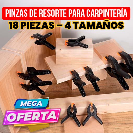PACK 18 PIEZAS - SET DE PRENSAS DE RESORTE 👷🤩 ¡4 medidas diferentes!