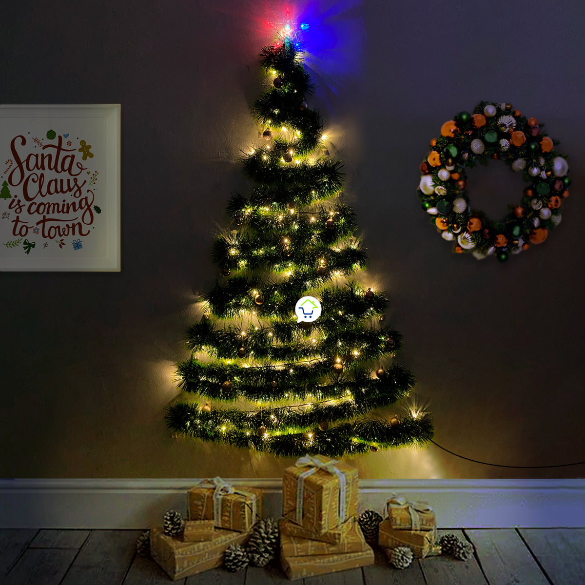 COMBO ÁRBOL NAVIDEÑO DE PARED 🎅🎄 ¡Incluye decoración GRATIS! 🎁