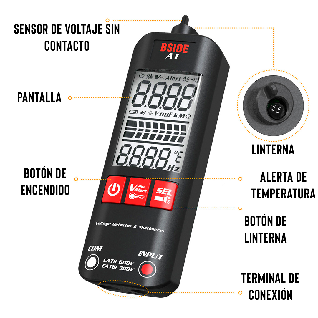 Multímetro Digital Bside ¡Descubre si algún vecino está pegado de tu energía! 😱