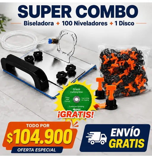 OFERTA Biseladora  + 100 niveladores + 1 Disco GRATIS 👍👌